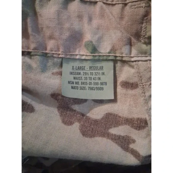 US Army OCP Multicam FR Combat Trousers XL Camo Insect Shield W39-43 X 29-32 NWT